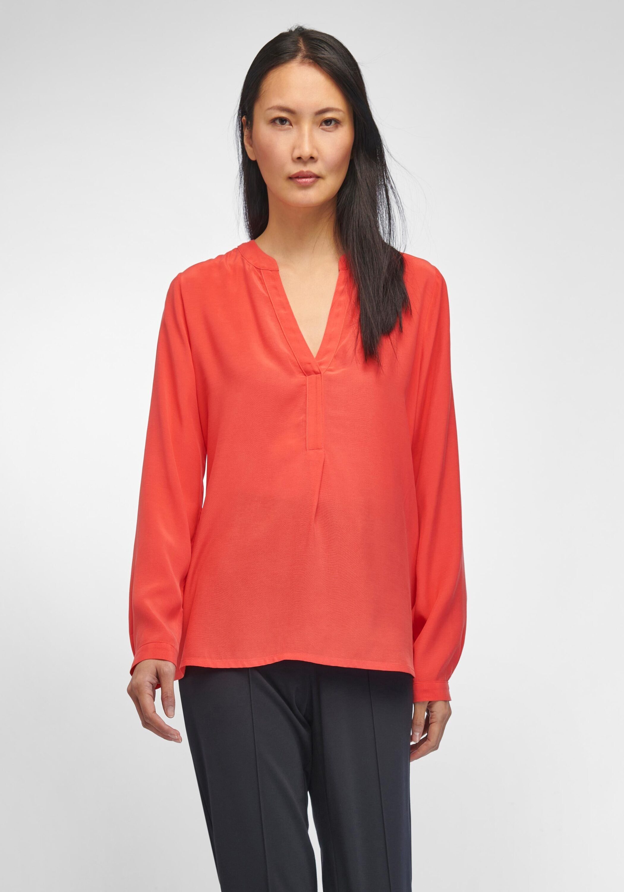 Peter long Langarmbluse with Blouse koralle sleeves Hahn