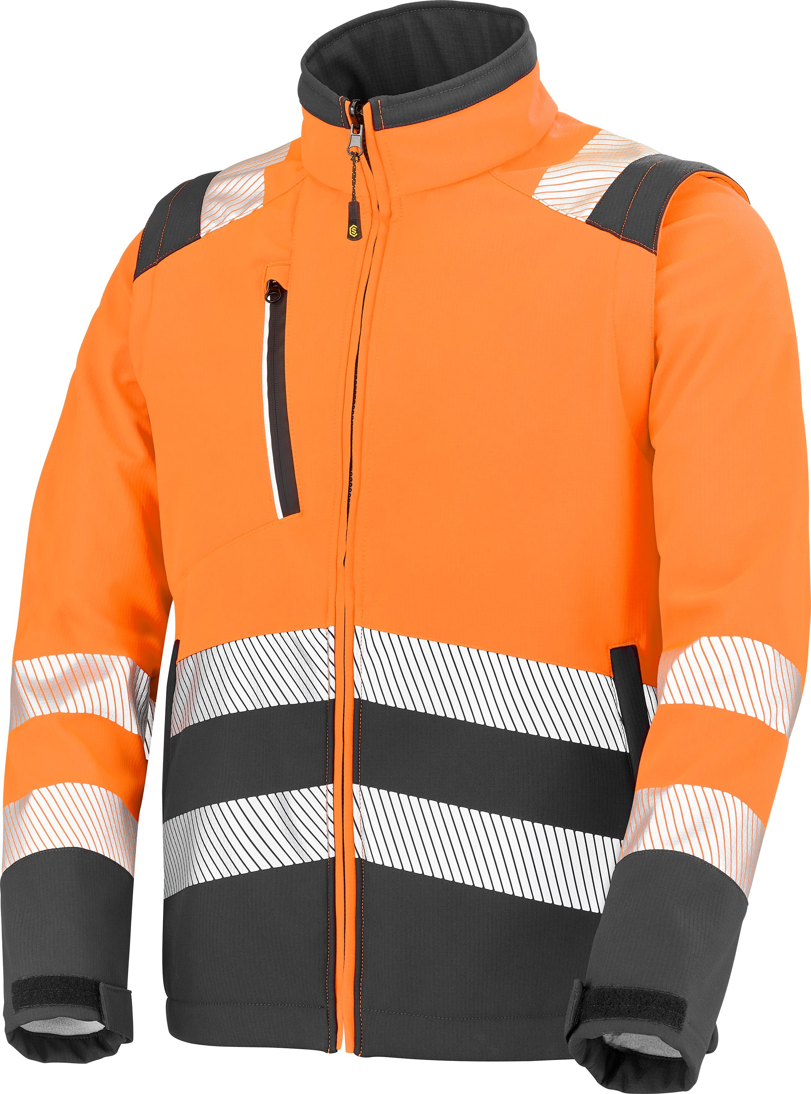 Cepovett Softshelljacke Unisex Hochsichtbar "Tatras FLUO 3-in1, Warnschutz, wasserabweisend, ORANGE CHARCOAL XP" Modul'wear 