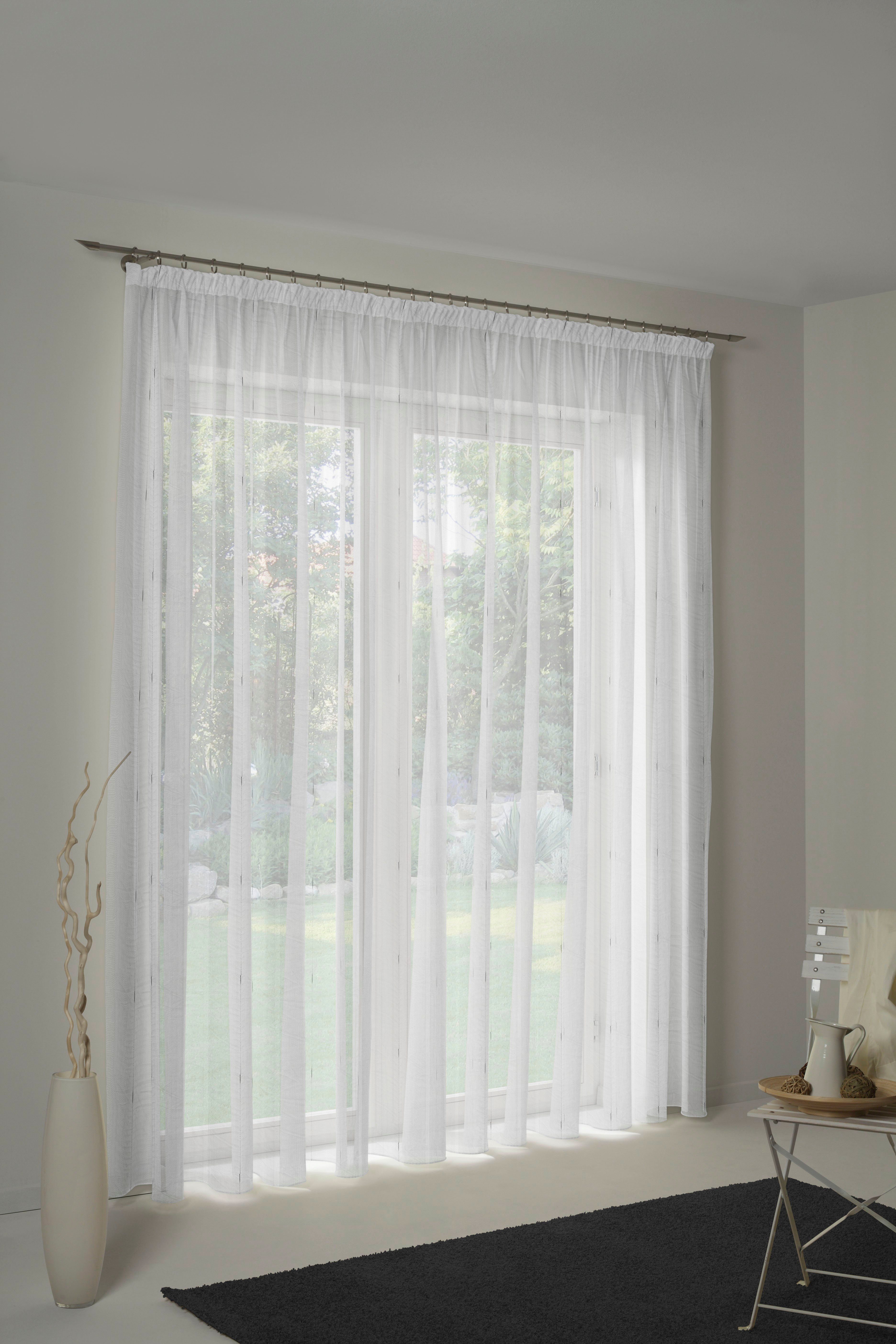 Wirth Vorhang Theresa (1 St), Faltenband, halbtransparent, Chenille, Store