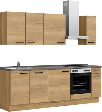 nobilia® Küchenzeile "Structura basic", vormontiert, Ausrichtung wählbar, Breite 240 cm, ohne E-Geräte