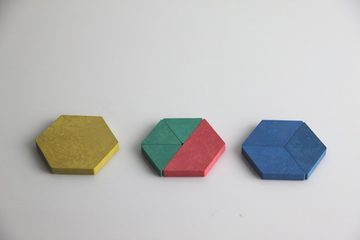 Wissner® aktiv lernen Lernspielzeug Geometrische Legeplättchen  Pattern Blocks (40 Teile), Mandala Muster (40-St), RE-Wood®