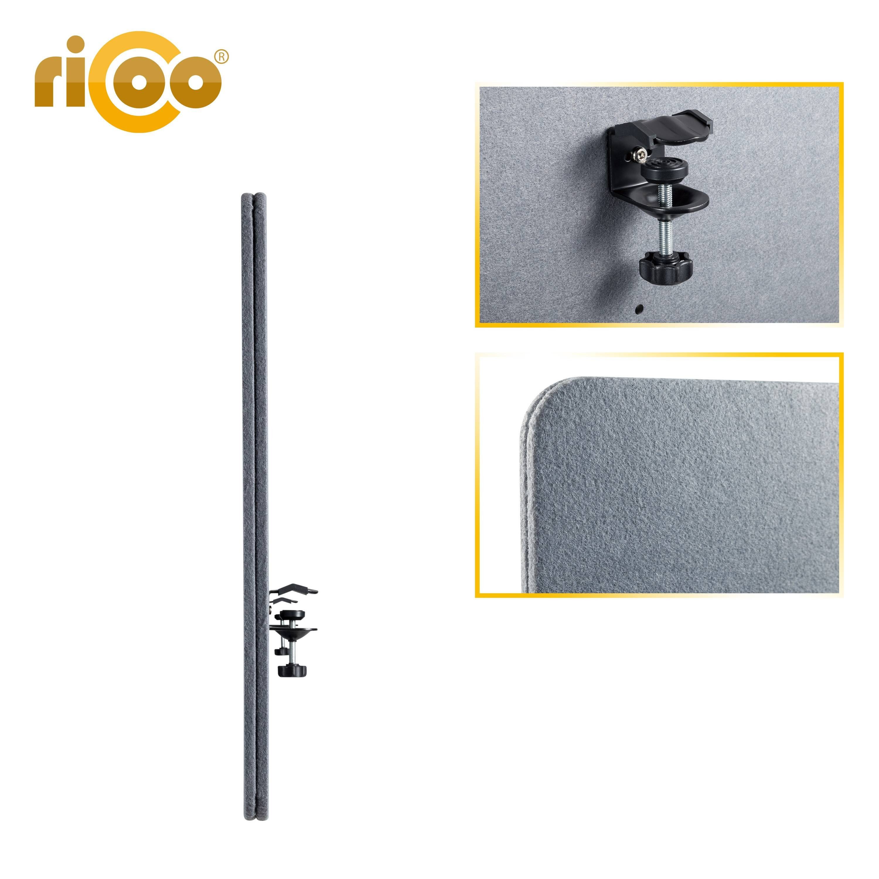 RICOO Schutzwand Trennwand Akustik ZAP1560-G, Sichtschutz Paneel Schallschutz Schreibtisch Büro