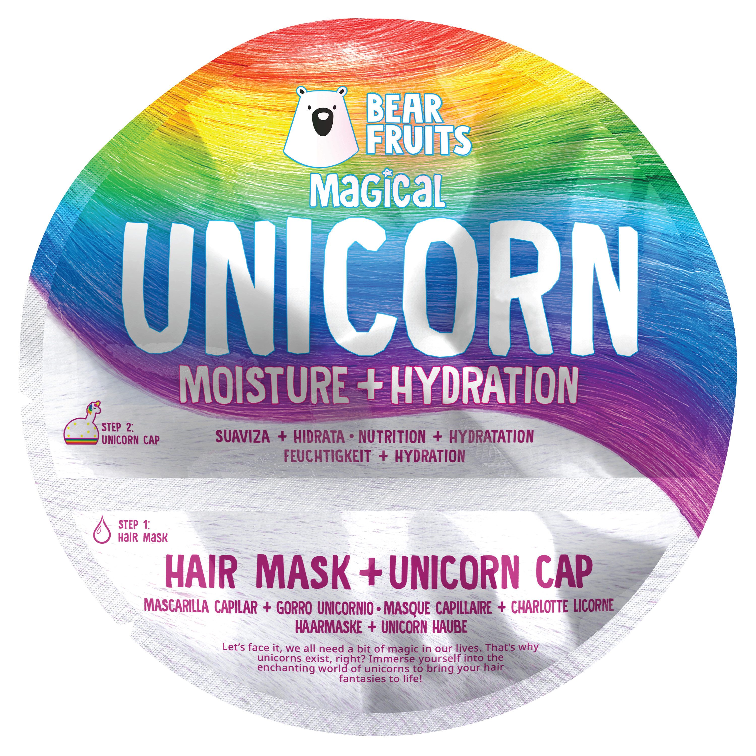 Bear Fruits Haarmaske Unicorn - Hair mask + cap 10er-Pack