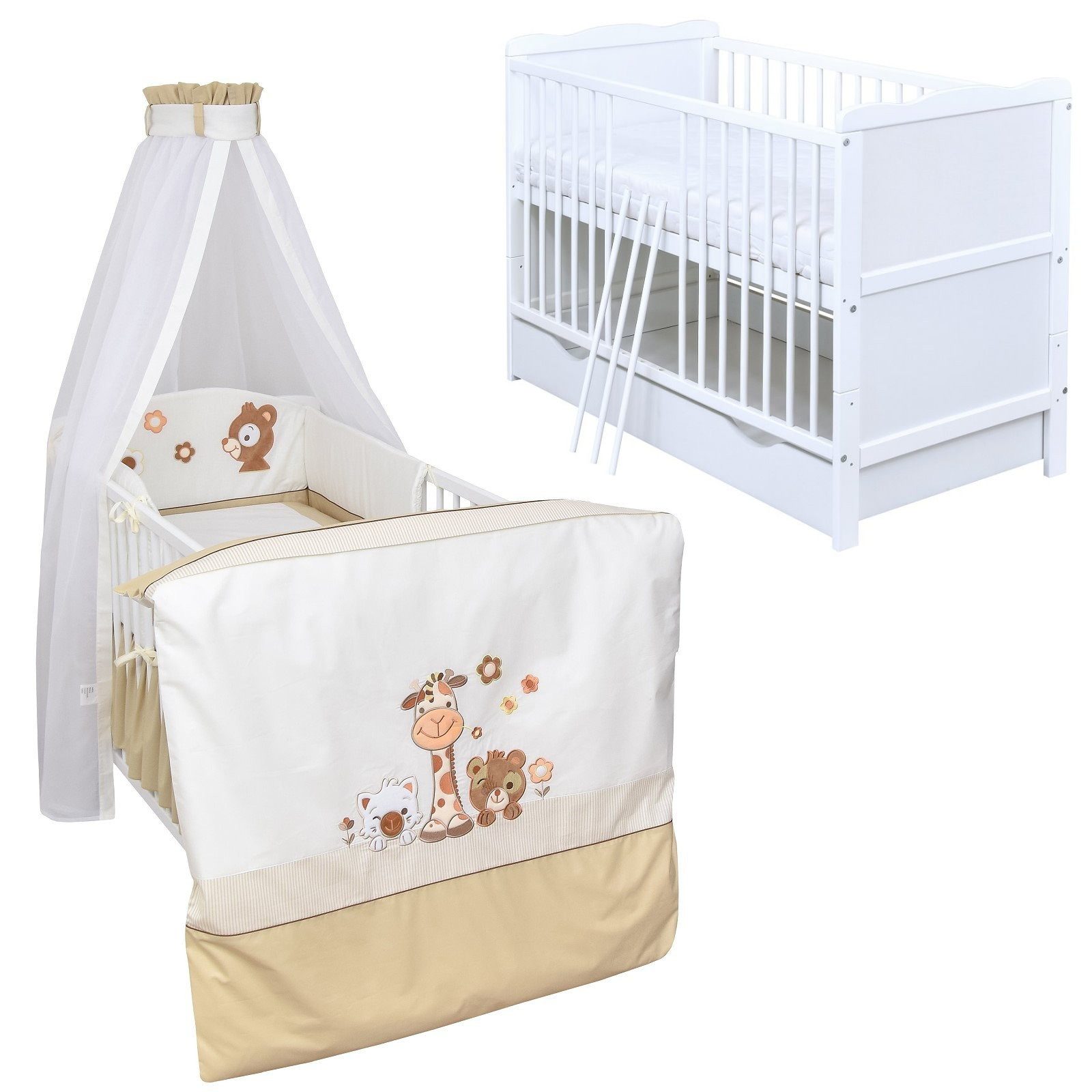 Baby-Delux Komplettbett Babybett Jack Schublade Komplettset, 11-tlg., Kinde günstig online kaufen