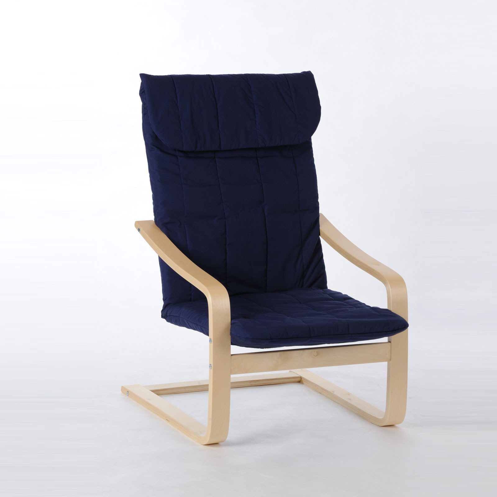 Möbel Akut Sessel Schwingsessel Siesta Gestell Birke Schichtholz Bezug blau