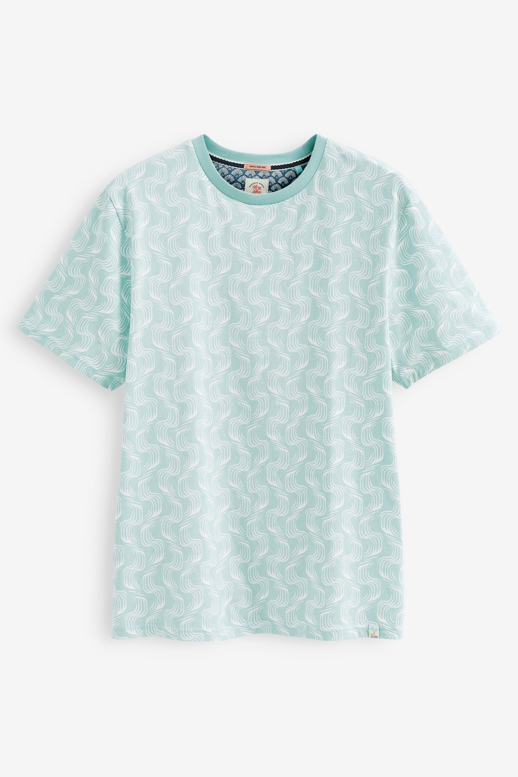 Next Gemustertes T-Shirt T-Shirt (1-tlg) Mint Green
