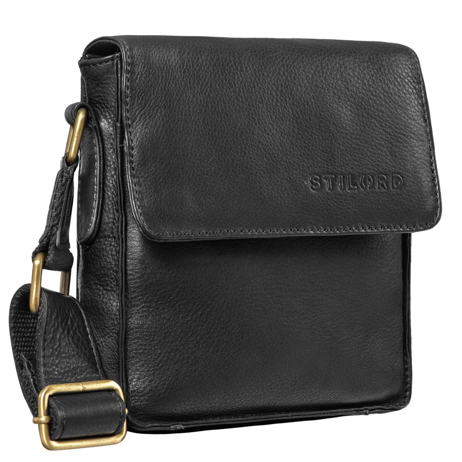 STILORD Messenger Bag "Nate" kleine Umhängetasche Herren schwarz