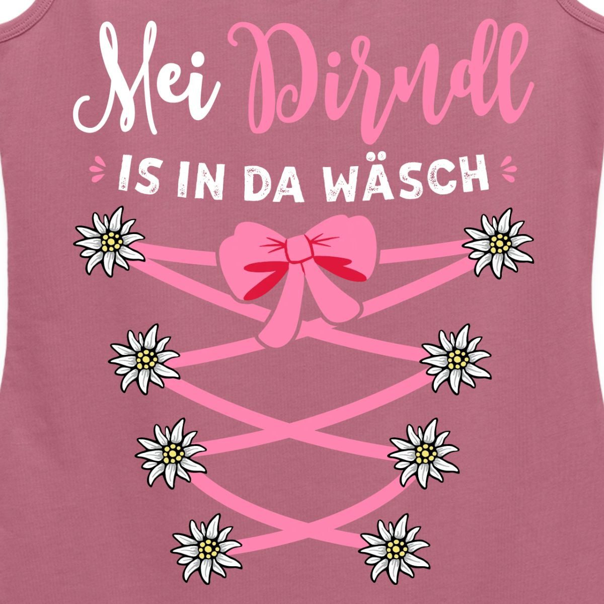 Spreadshirt T-Shirt Dirndl Mit Blumen Und Bindeoptik Premium Tank Top Damen (1-tlg) – Bild 2 von 5