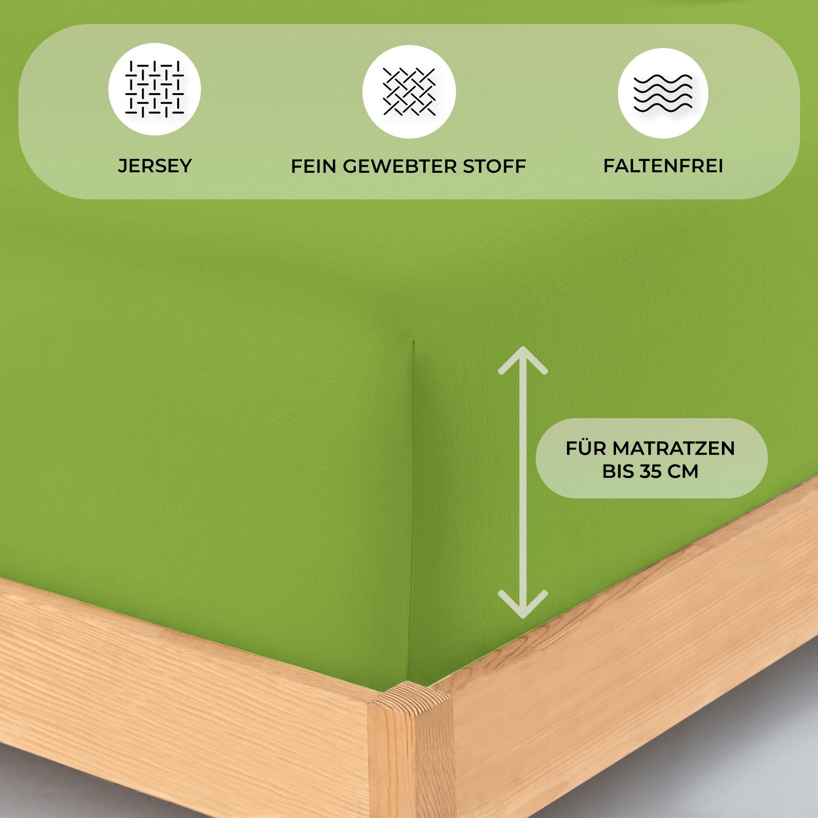 Buymax Spannbettlaken Wasserbett Spannbettlaken für Boxspringbetten Matratzen bis 35 cm Höhe, Jersey, Gummizug: Rundumgummi, (1 Stück), Spannbetttuch 97% Baumwolle, 3% Elasthan, atmungsaktiv, 40 cm Steghöhe