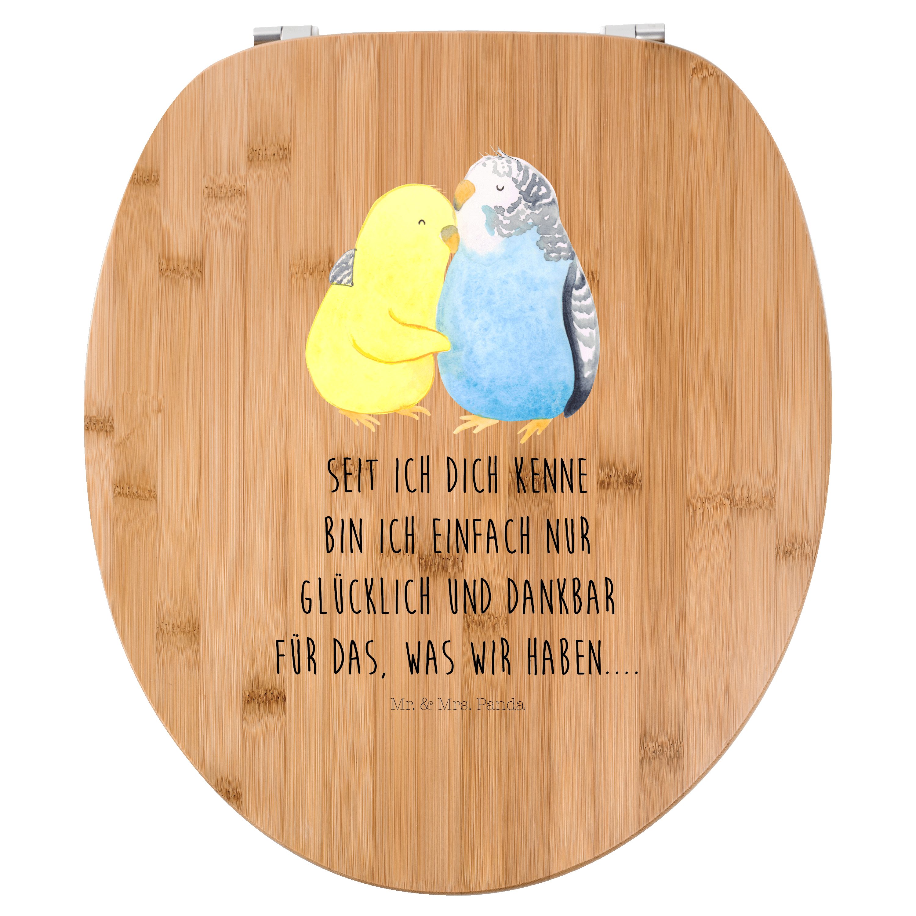 WC-Sitz Wellensittich Liebe - Transparent - Geschenk, Heiratsantrag, Klobrill