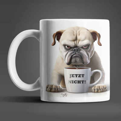 WS-Trend Tasse Hund JETZT NICHT Kaffeetasse Teetasse, Keramik, Geschenkidee 330 ml