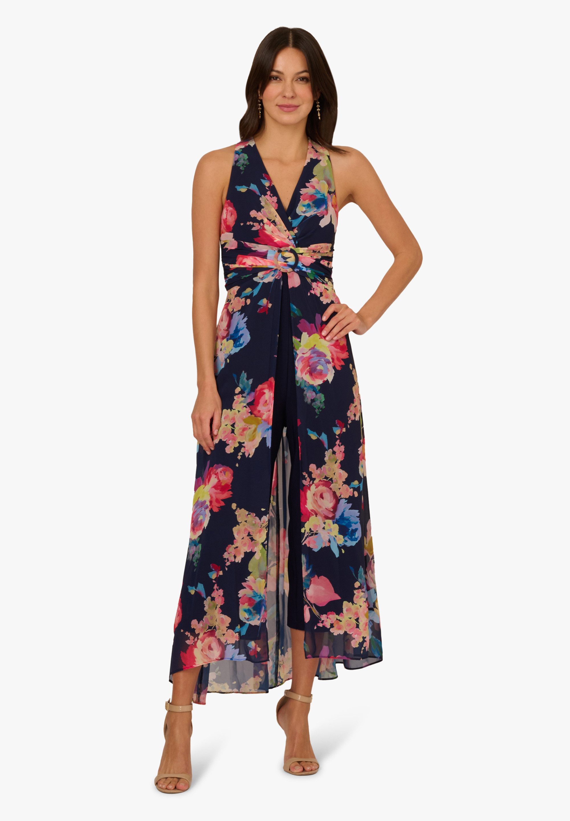 Adrianna Papell Jumpsuit Printed Chiffon Jumpsuit Cocktail, Brunch, Formell, Anlass, Hochzeit