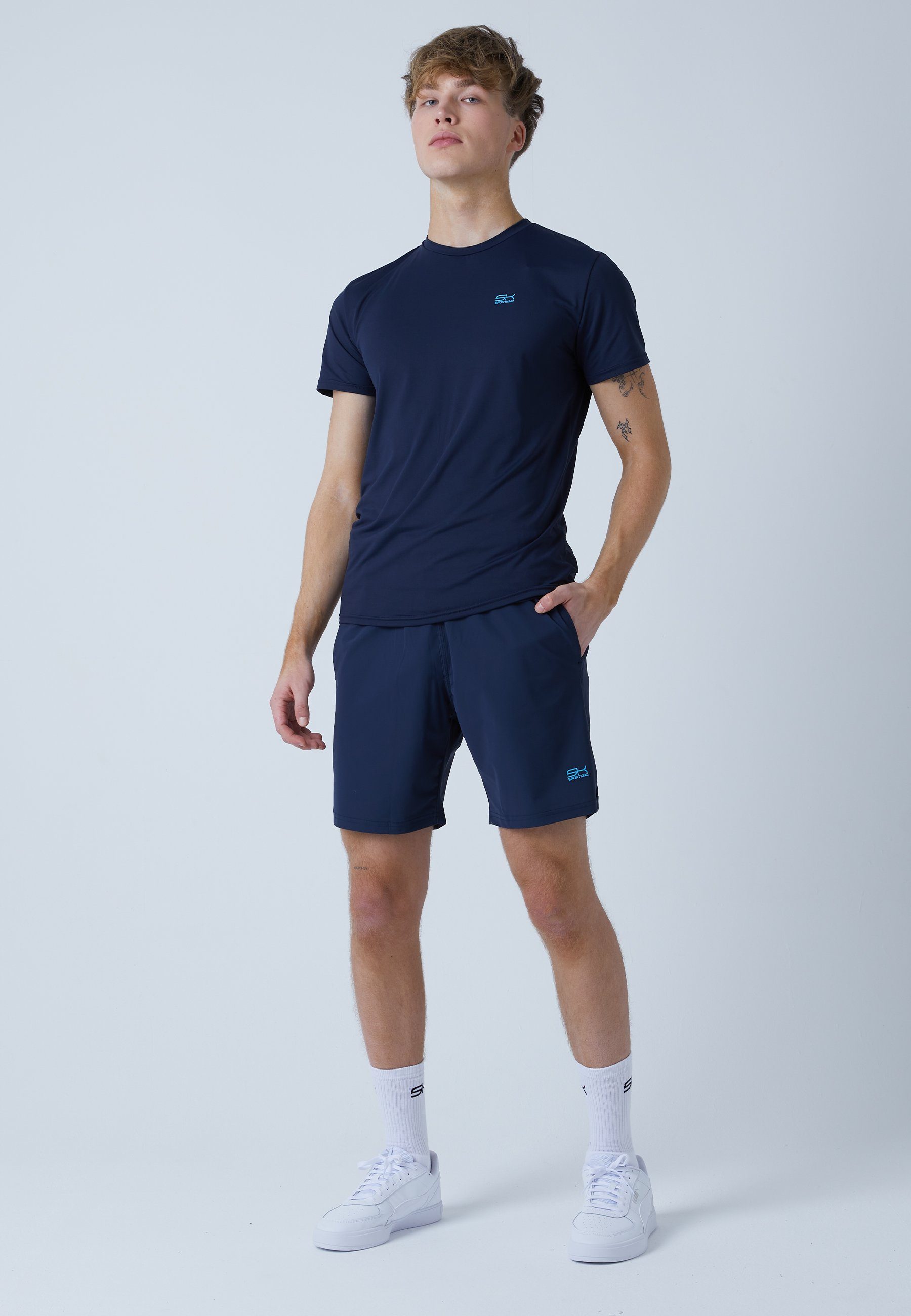 regular Tennis Herren navy blau Shorts Jungen & SPORTKIND Funktionsshorts