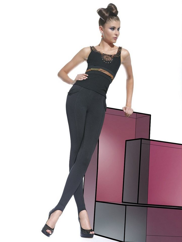 Bas Bleu Leggings Fashion Leggings Hose lang weich fleece mit Steg Sandy200den Tragekomfort › schwarz  - Onlineshop OTTO