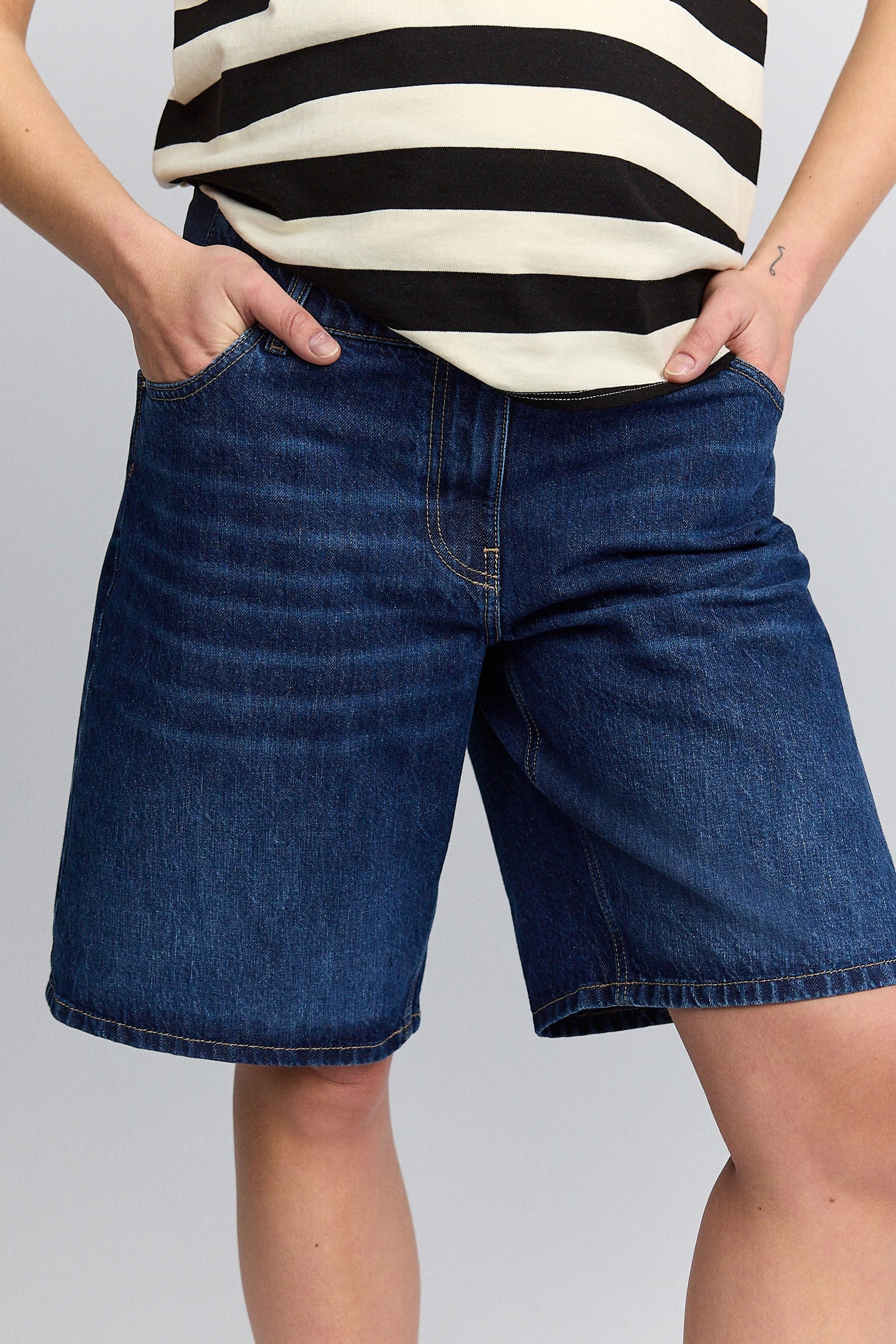 Next Umstandsshorts Lange Denim-Shorts, Umstandsmode (1-tlg) günstig online kaufen