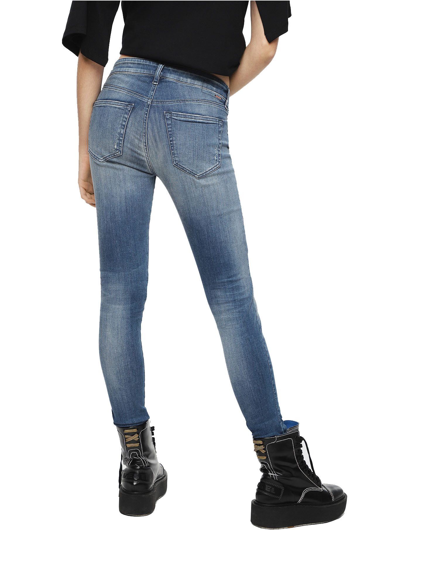 Diesel Straight-Jeans Diesel Slandy 084MU Damen Jeans Slim Straight