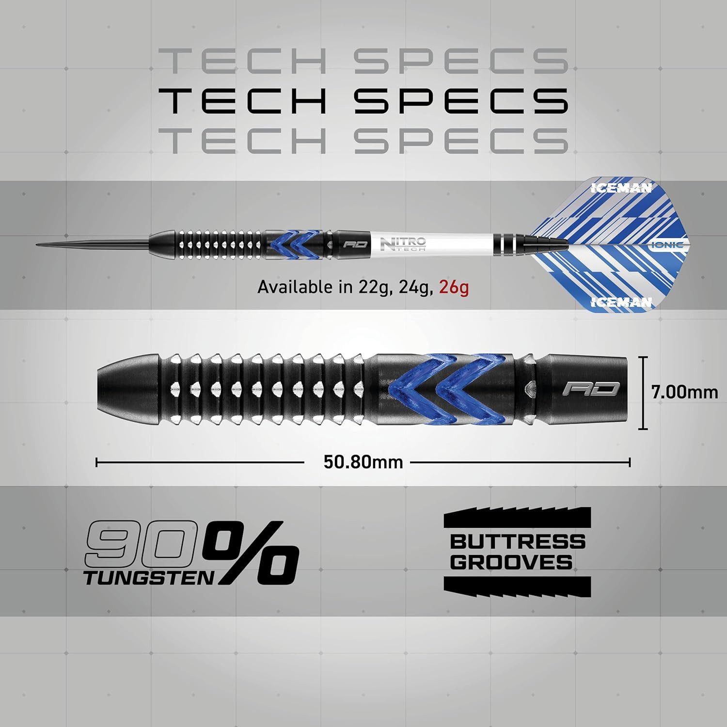 TARGET DARTS Dartpfeil RED DRAGON Gerwyn Price Blue Ice SE 26 gram - Tungsten