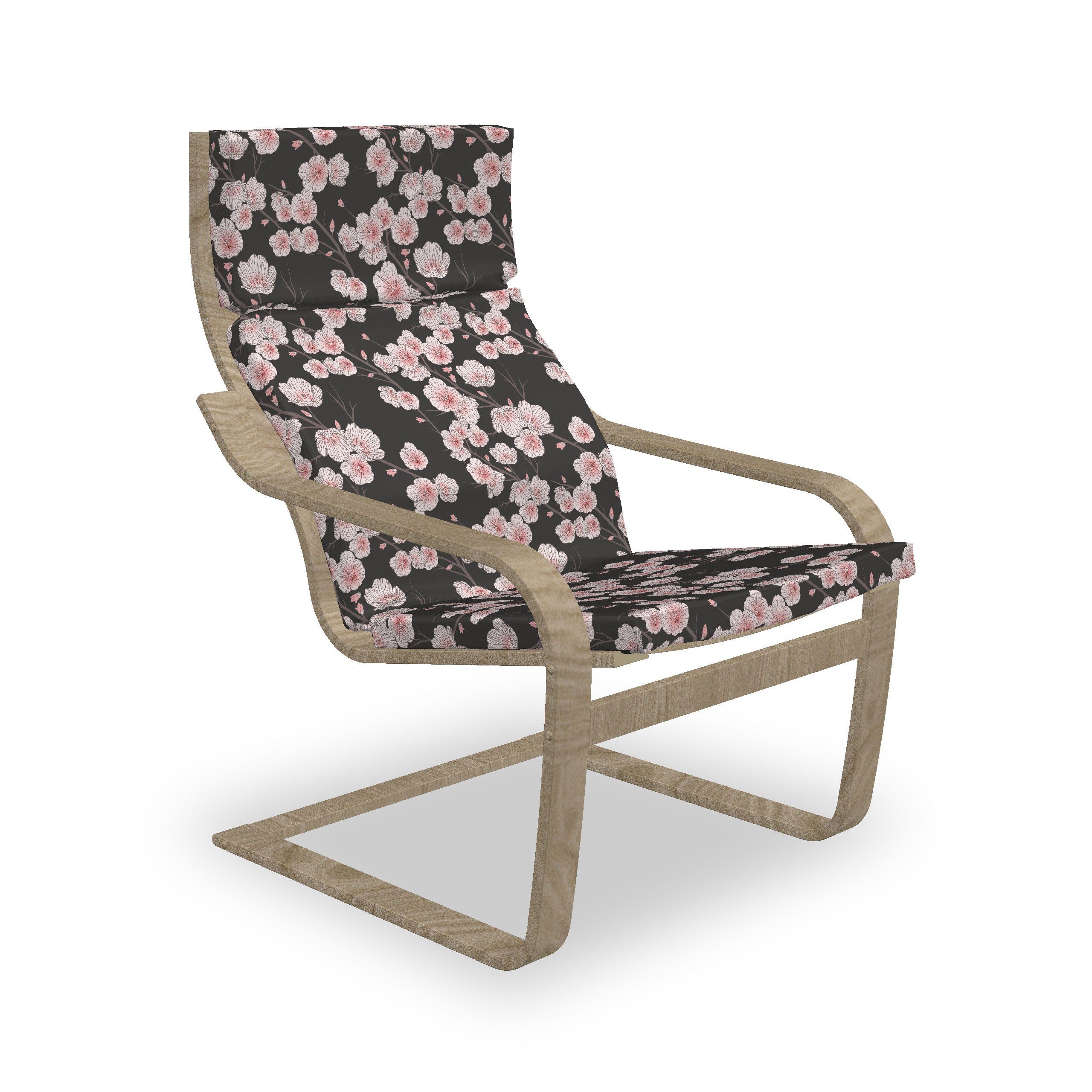 Abakuhaus Stuhlkissen Sitzkissen mit Reißverschluss, Kirschblüte Stuhlkissen mit Rustic Hakenschlaufe natürlicher und