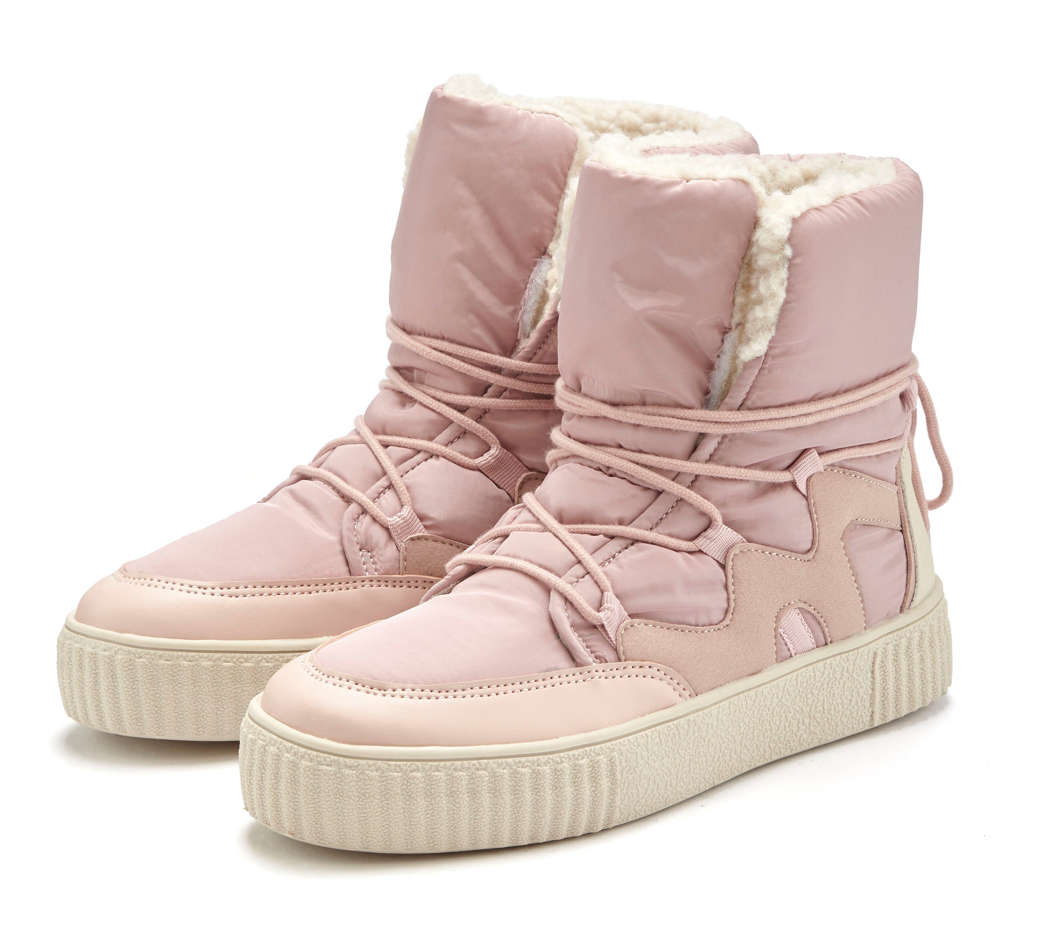 LASCANA Winterboots mit Warmfutter, Snowboots, Schnürstiefelette, günstig online kaufen