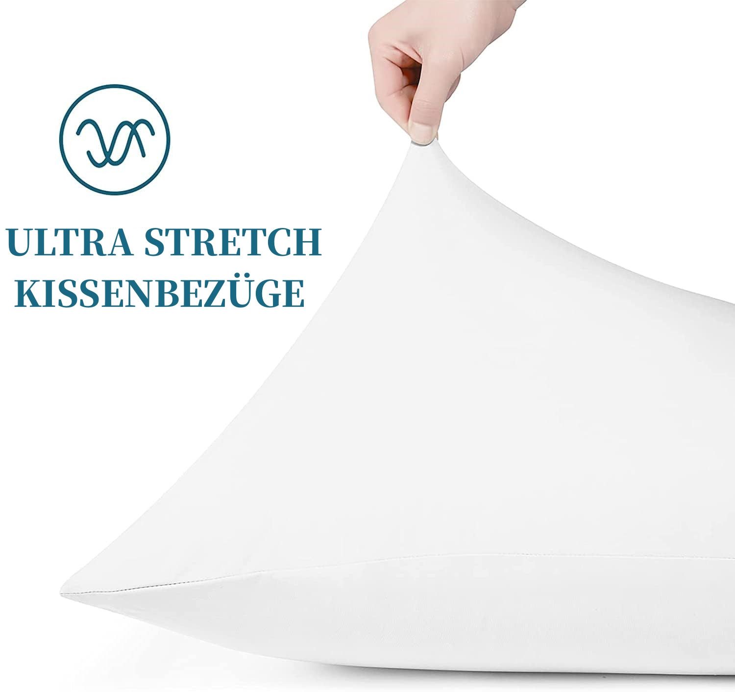 Elegear Kissenhüllen Kissenbezug 2 PCS Cooling Kissenhüllen, 40x80/80x80CM Kopfkissenbezug, Q-Max> 0,38, Super Weiche Pillowcase mit Arc-Chill Kühlfasern – Bild 5 von 5