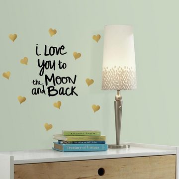 RoomMates Wandsticker "Love you to the moon" Quote