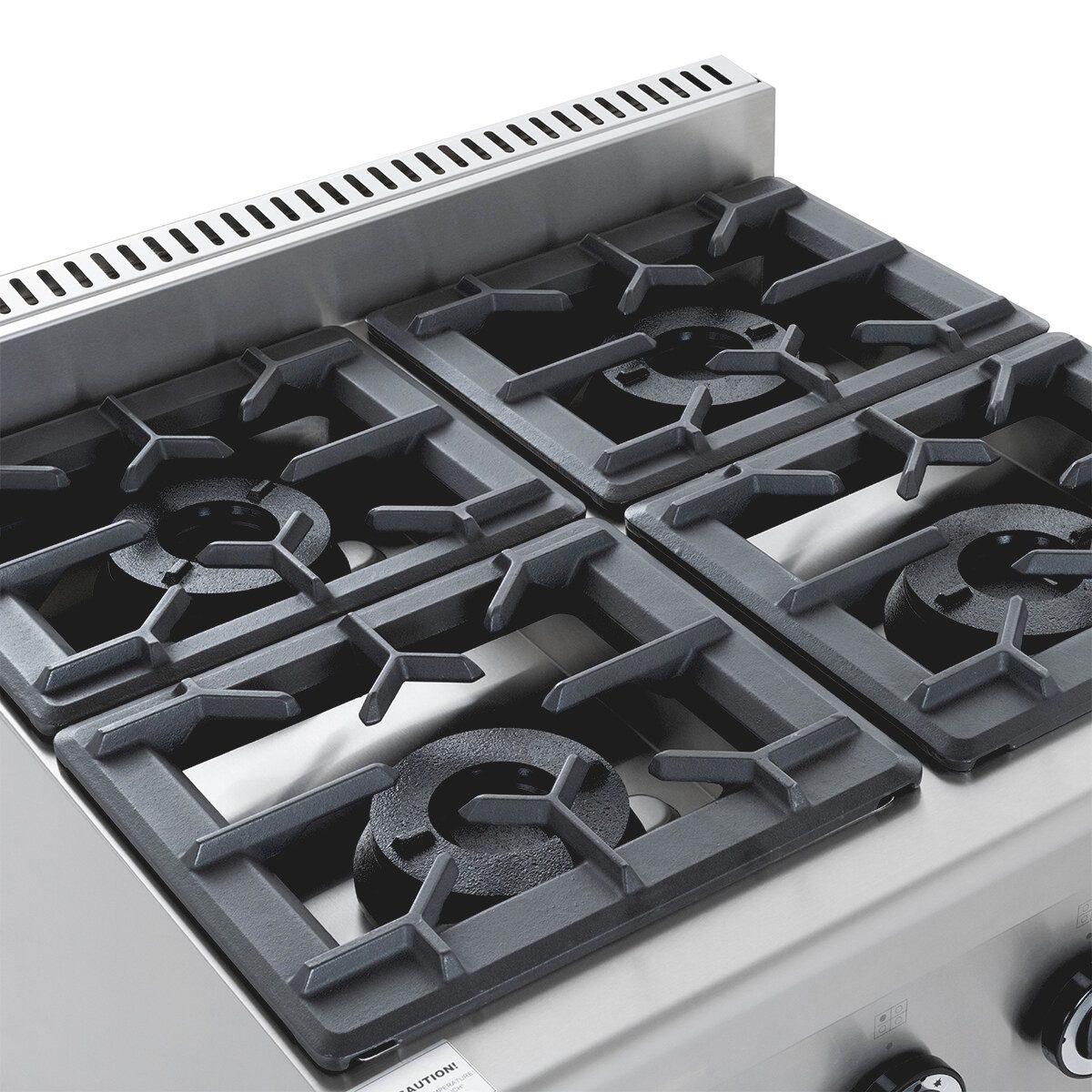 GastroHero Dönergrill Gasherd 4 Brenner 28,8 kW Edelstahl Gastro Standherd, 28800 W