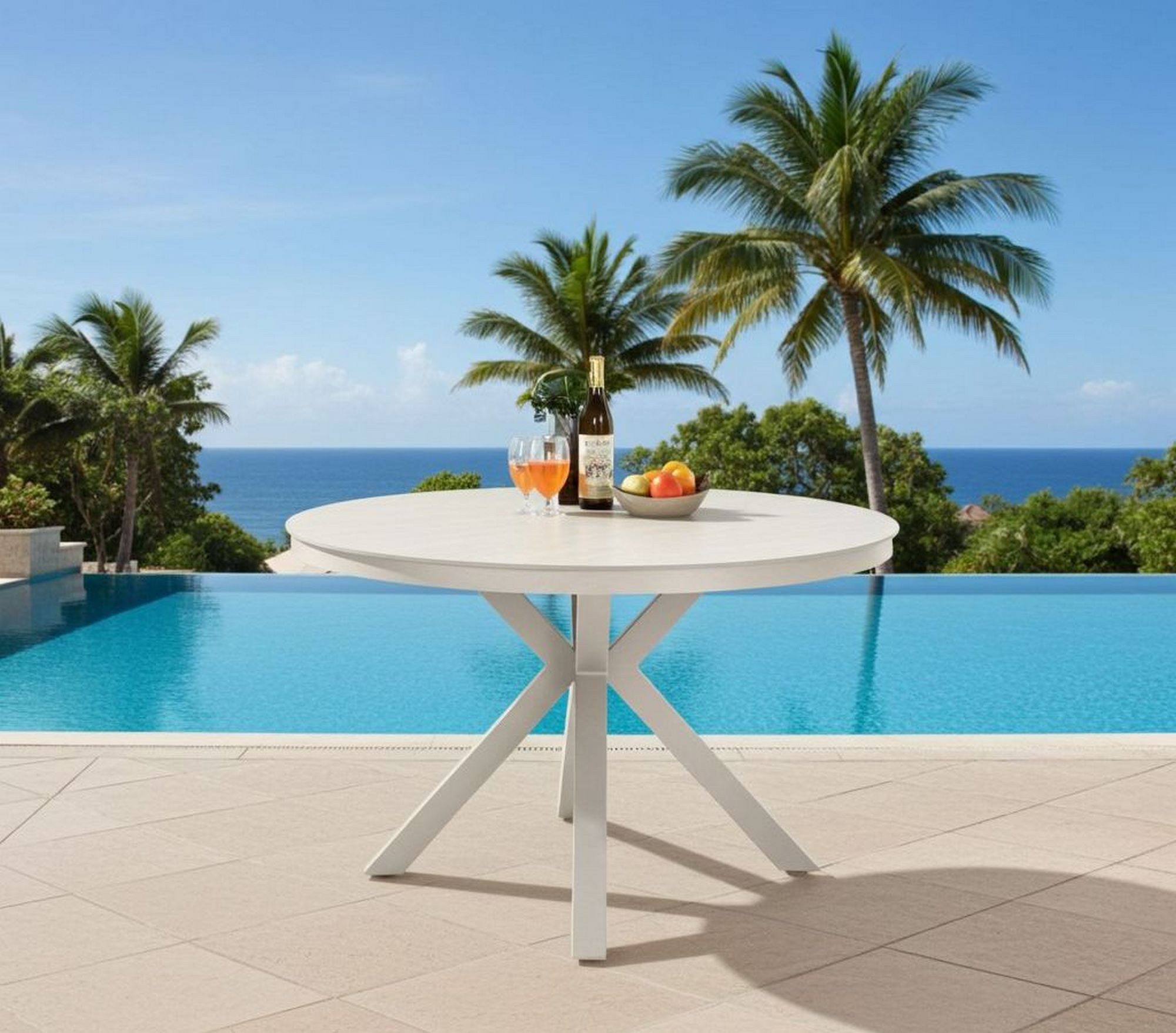 Lesli Living Gartentisch Lesli Living Diningtisch DAVOS CREMA ø118cm