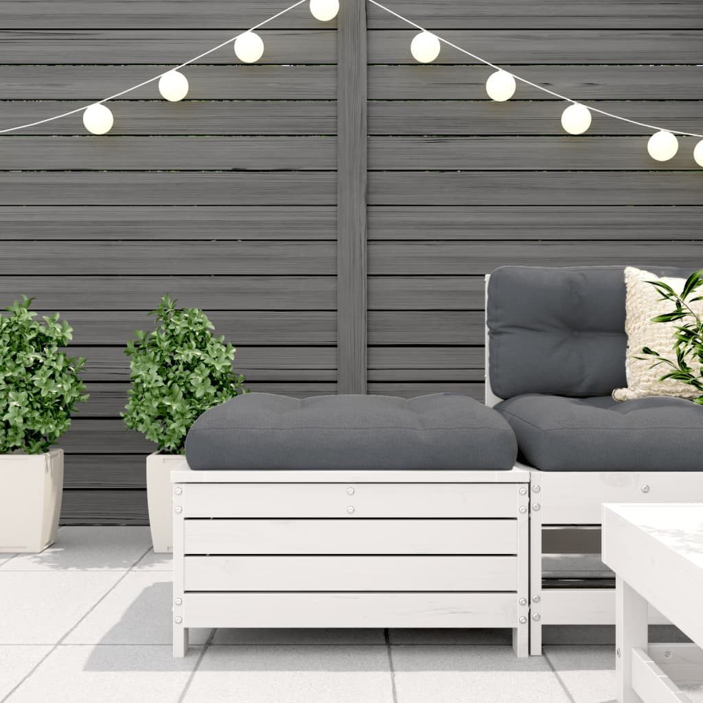 vidaXL Sofaelement Gartenhocker Weiß 62x63,5x32 cm günstig online kaufen