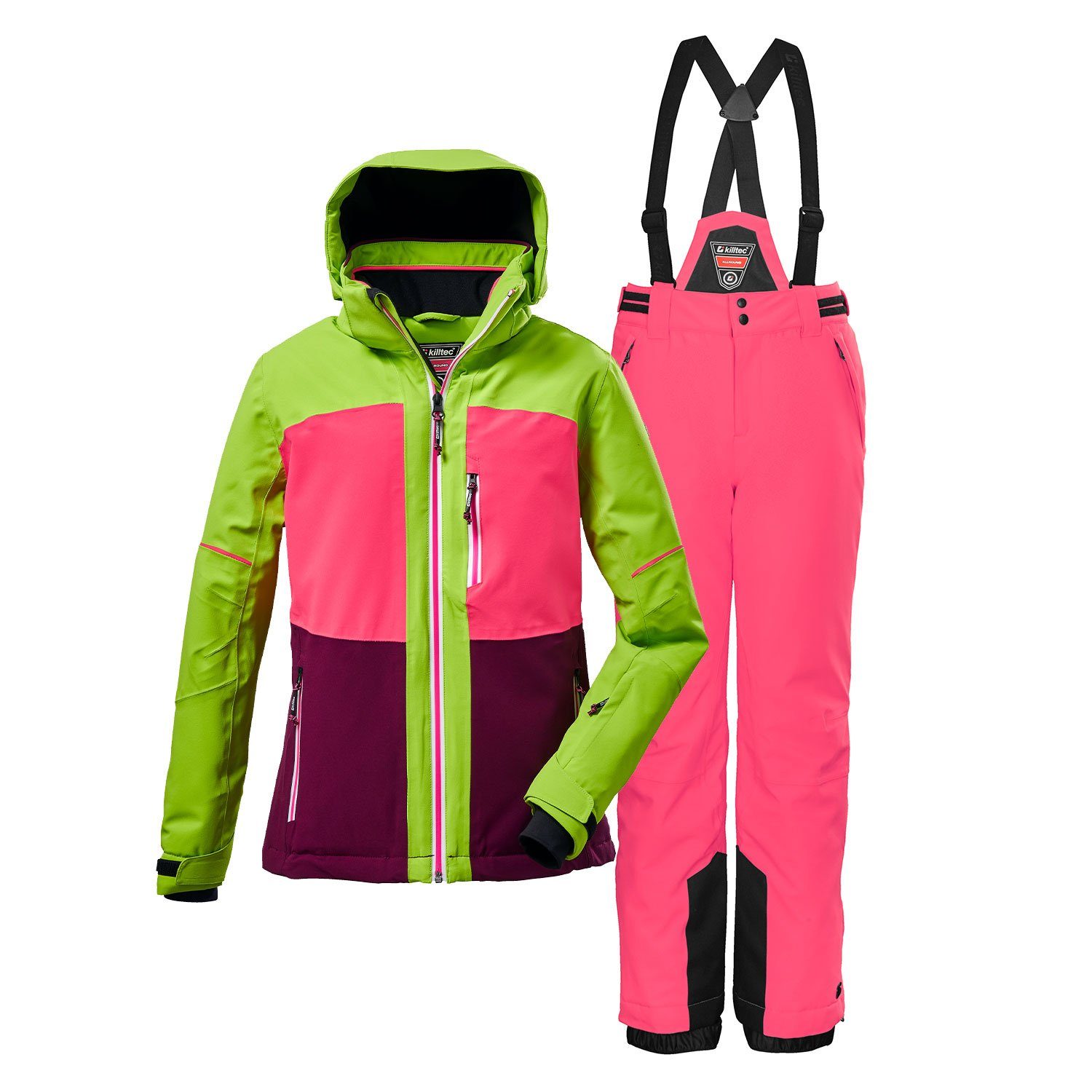 Killtec Skianzug Skianzug Mädchen Gr. 116-176 Grün pink neon Kinder