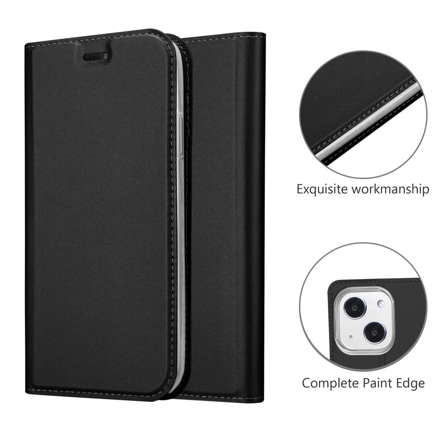 Cadorabo Handyhülle für iPhone 13 MINI Hülle Apple iPhone 13 MINI, Schutzhülle Hülle mit Standfunktion, Magnetverschluss und Kartenfach