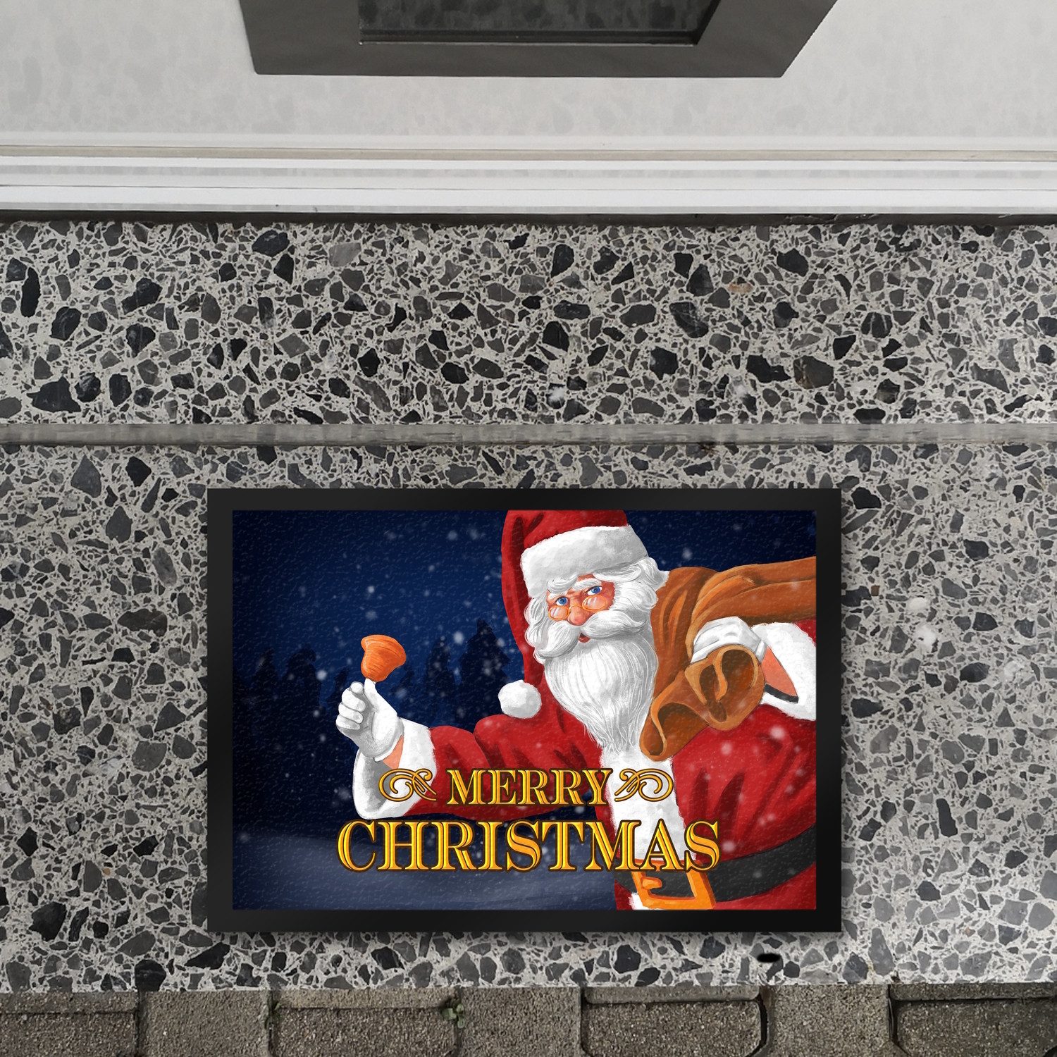speecheese Fußmatte Merry Christmas mit Weihnachtsmann Fußmatte in 35x50 cm günstig online kaufen