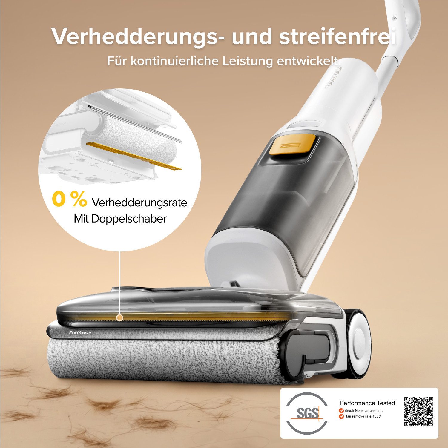 Roborock Nass-Trocken-Akkusauger roborock F25 GT Series, 180°-Flachmodus,Hochtemperatur-Selbstreinigung und Trocknung