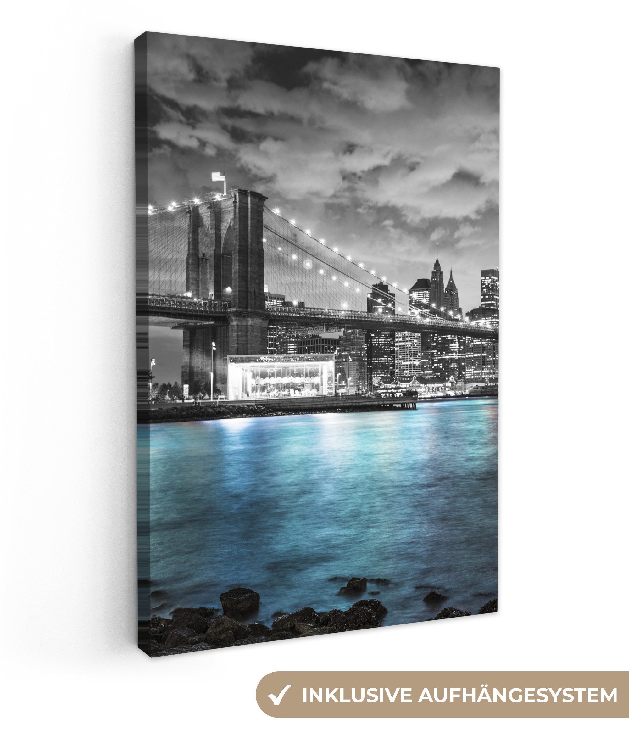 OneMillionCanvasses® Leinwandbild New York - Skyline - Stadt - Blau, Fotodr günstig online kaufen