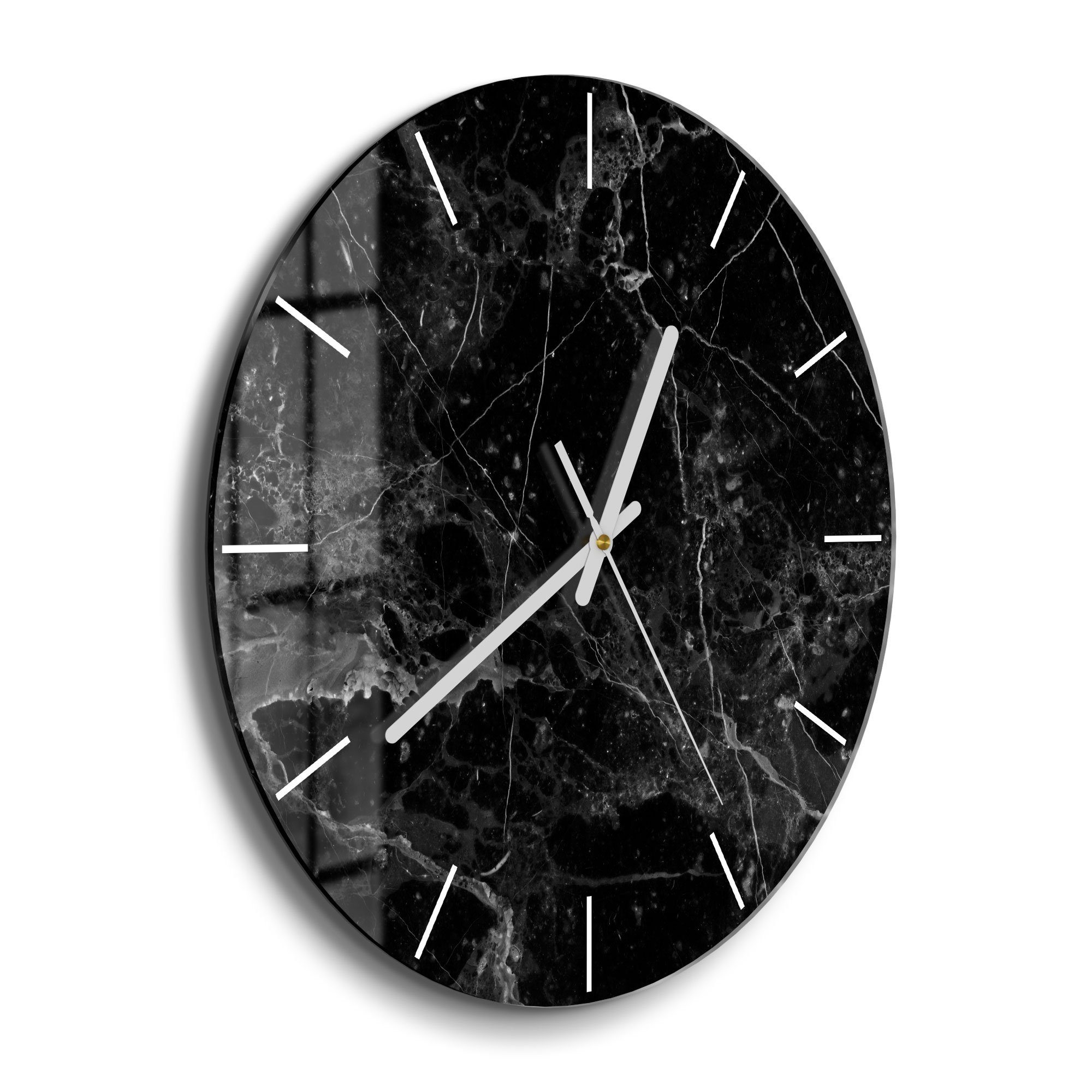 DEQORI Wanduhr 'Marmorplatte nah' (Glas Glasuhr günstig online kaufen