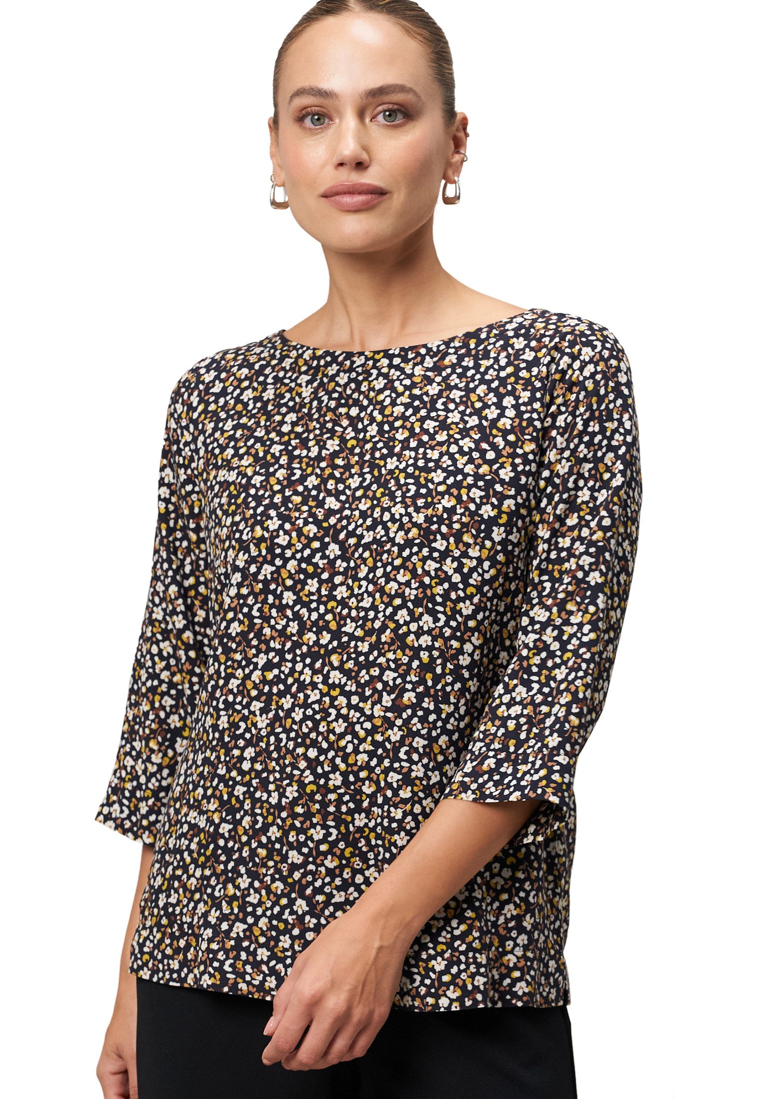 Zero Klassische Bluse zero Damen Bluse geblümt mit 3/4 Arm