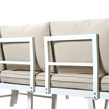 Ulife Gartenlounge-Set 6-Sitzer Gartenmöbel Sofagarnitur aus Aluminium, (3-tlg), 2 Sofas und 1 Tisch,Lounge-Set für 5-6 Personen