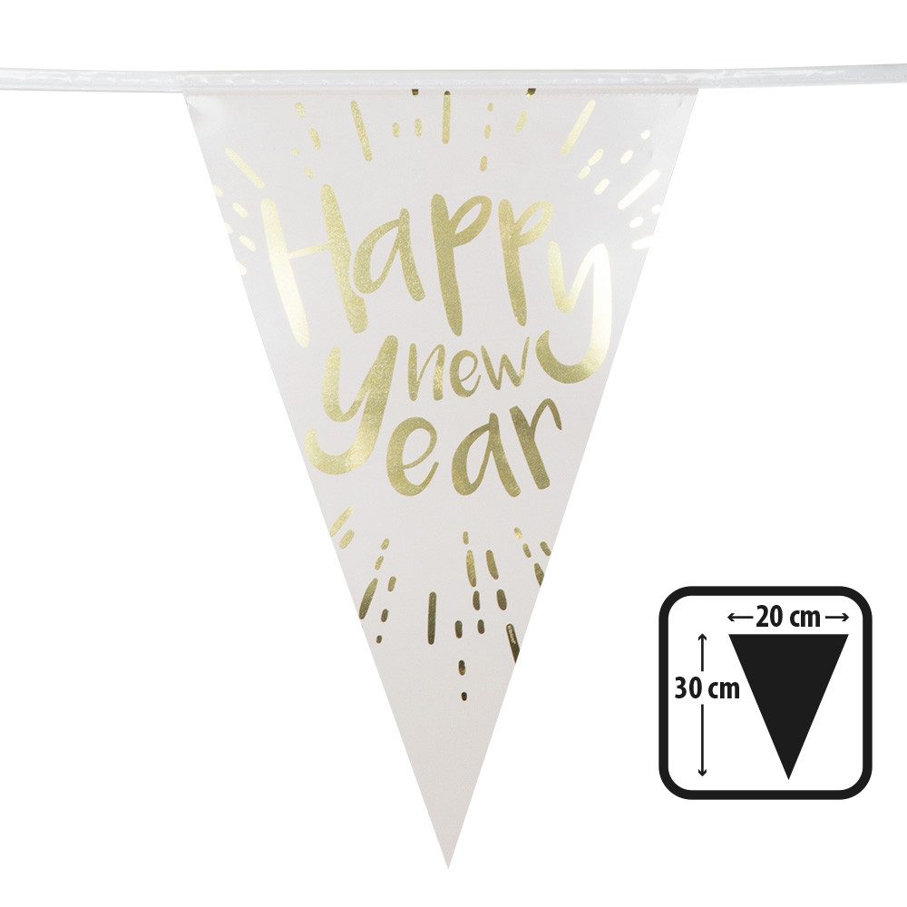 Amscan Hängedekoration Silvester Folienwimpelkette 'Happy New Year', 4m