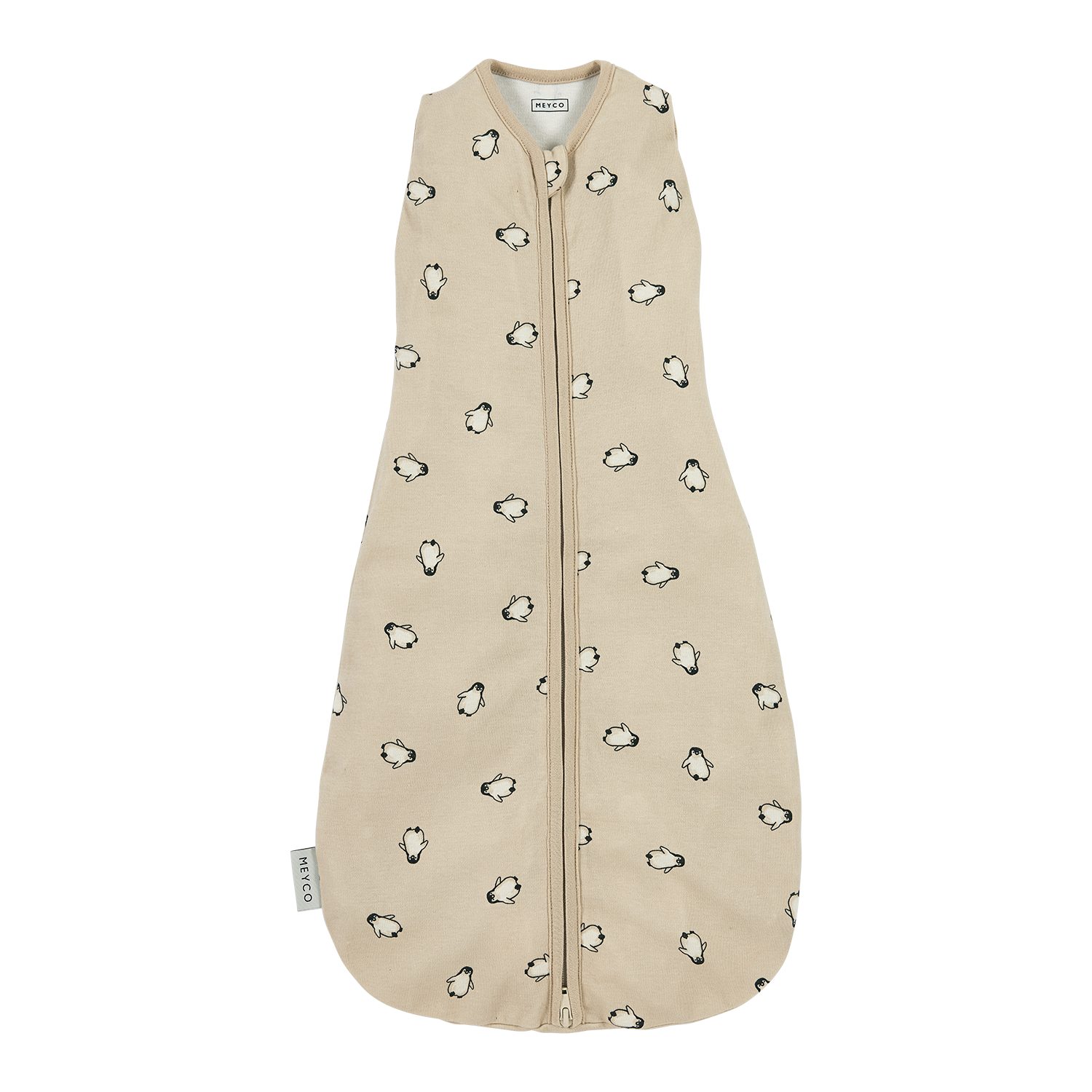 Meyco Baby Babyschlafsack Penguin Soft sand (100% Baumwolle, 1 tlg), 70cm