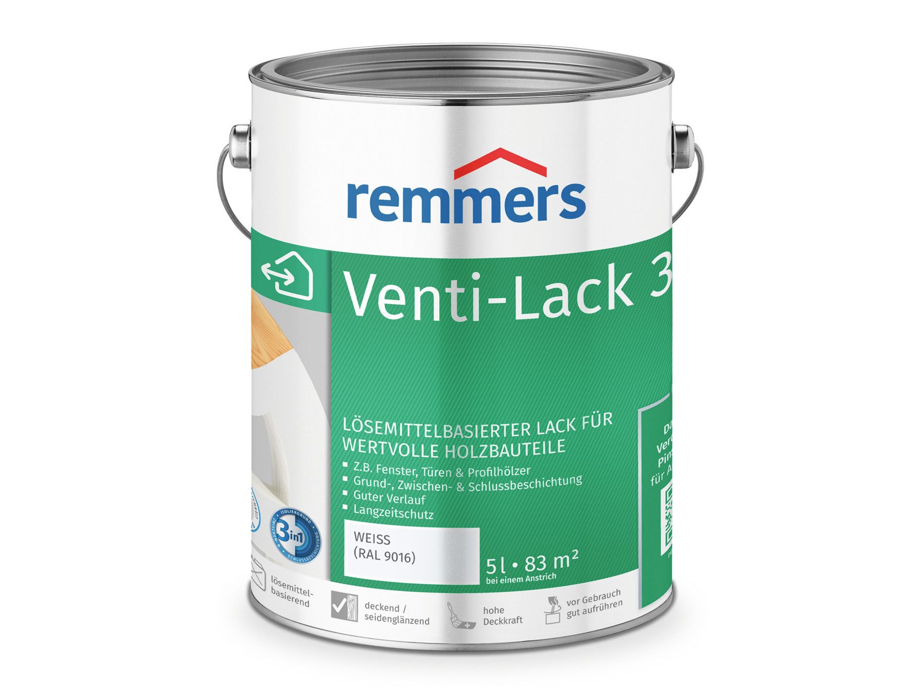 Remmers Lack Venti-Lack 3in1 weiß (RAL 9016) 5 Liter