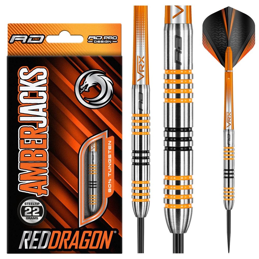 Redragon Dartpfeil Red Dragon Darts Amberjacks 3, Steeldart, 22g, Tungsten, Komplettset
