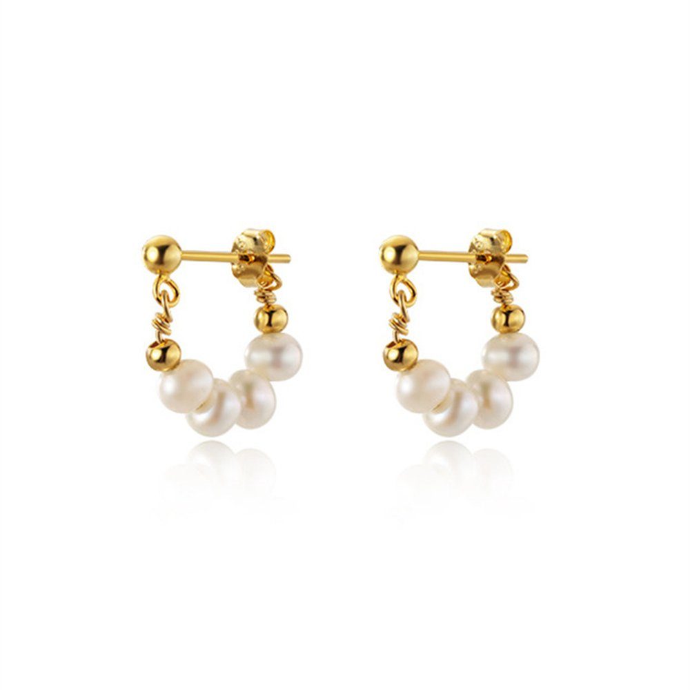 im Perlen-Ohrstecker, Rouemi Vintage-Stil Ohrstecker Perlen-Ohrringe Paar