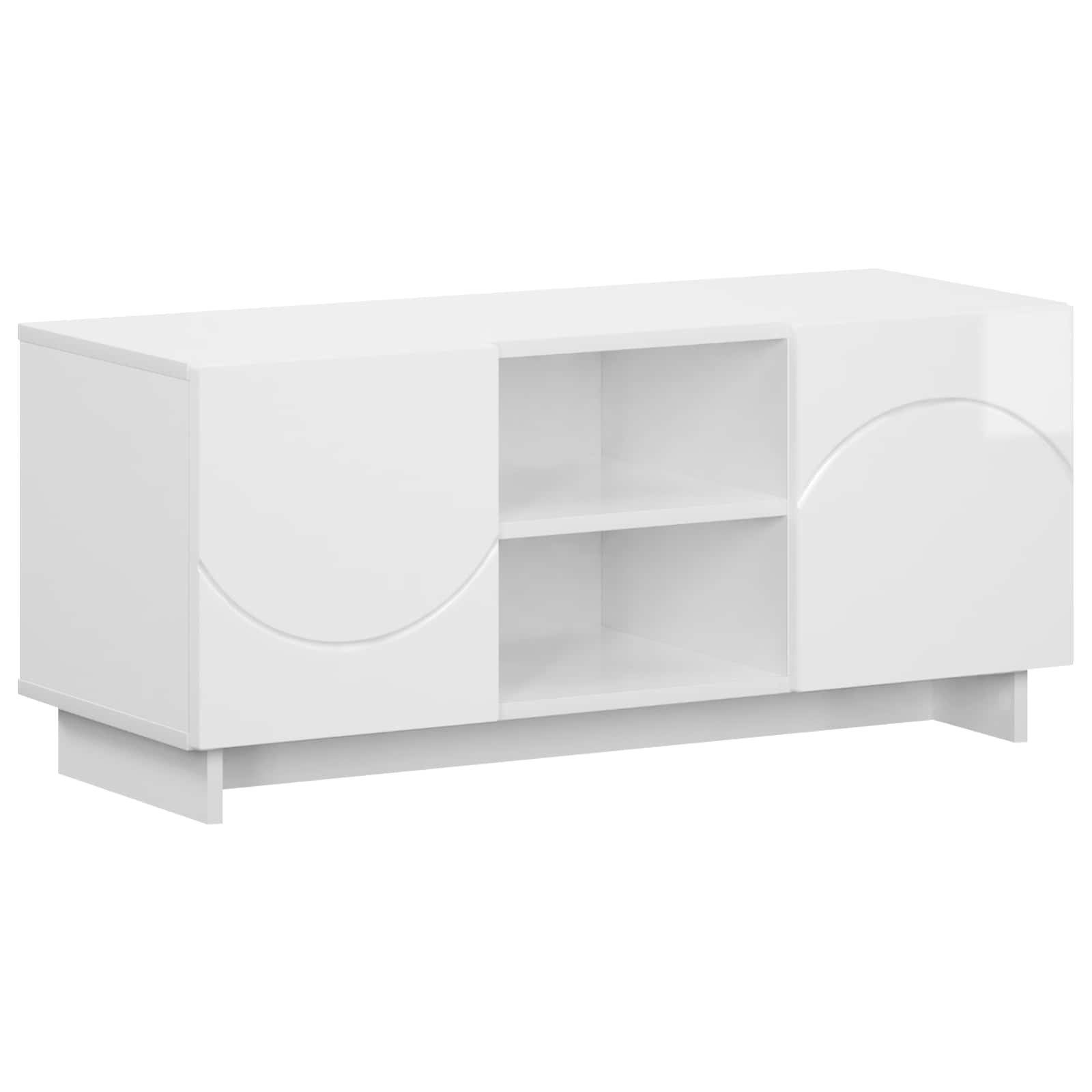 vidaXL TV-Schrank TV-Ständer 90 x 34,5 x 40 cm Hochglanz Weiß Holzwerkstoff (1-St)