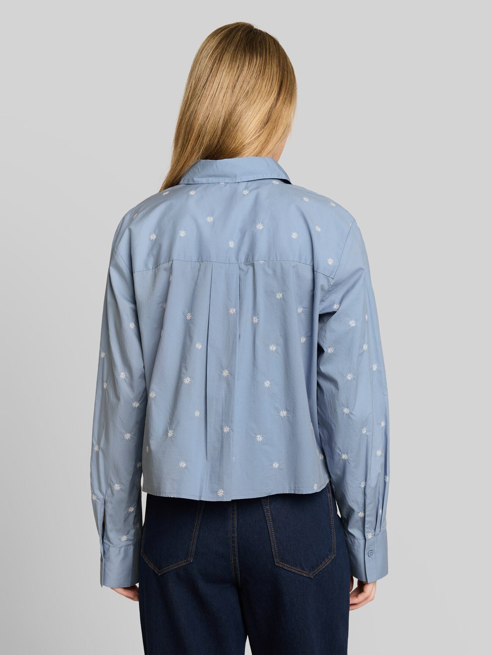 TOM TAILOR Denim Langarmbluse Blusen & Shirts Boxy Fit Hemdbluse mit Stickereien