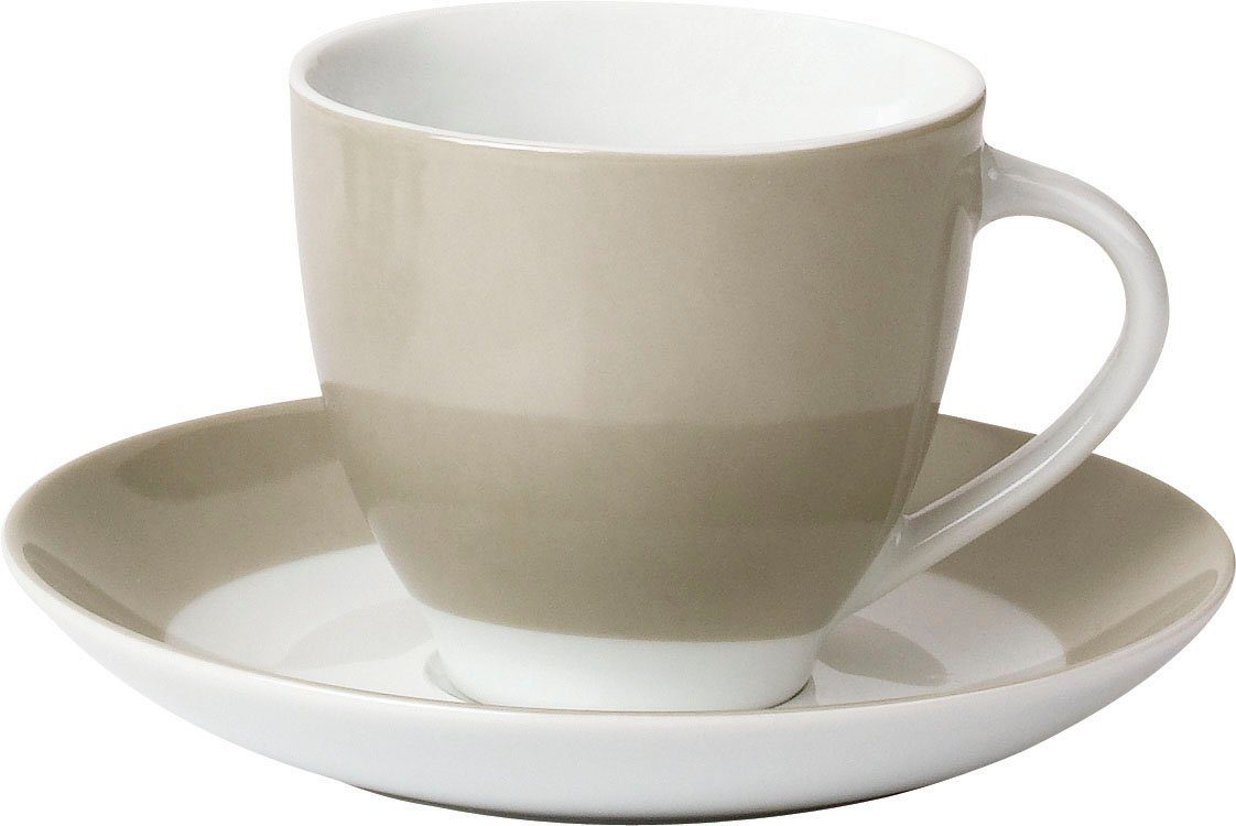 van Well Tasse Vario, 6-tlg., Porzellan, spülmaschinen- und mikrowellengeeignet, 6-teilig