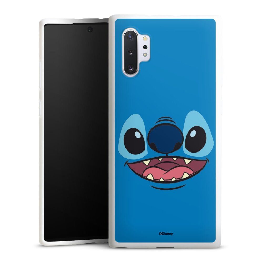 DeinDesign Handyhülle Lilo & Stitch Disney Offizielles Lizenzprodukt Stitch Closeup, Samsung Galaxy Note 10 Plus Silikon Hülle Bumper Case Smartphone Cover