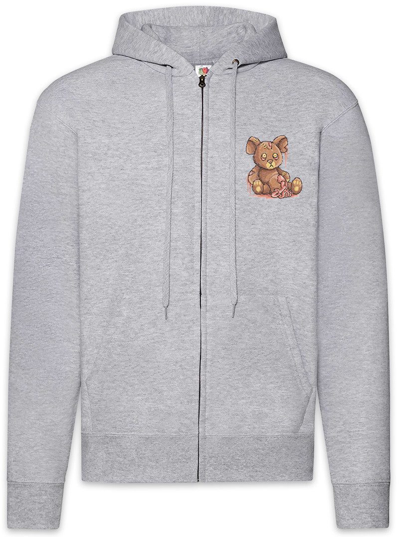 Sweatjacke Pixel Zombie Teddy Zipper Hoodie Bär Bear Teddybear Horror Dead Moster
