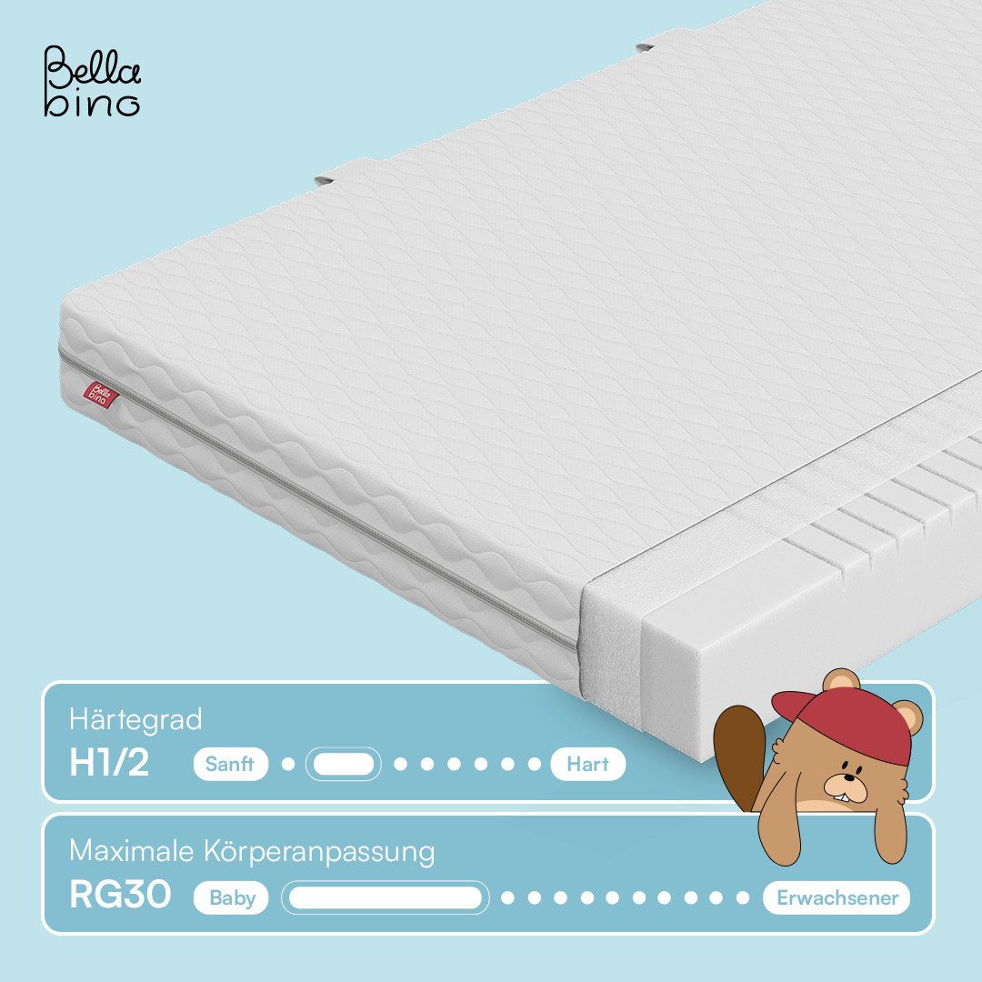 Kindermatratze Twist, Kaltschaummatratze wendbar, Härtegrad H1/H2, Bellabin günstig online kaufen