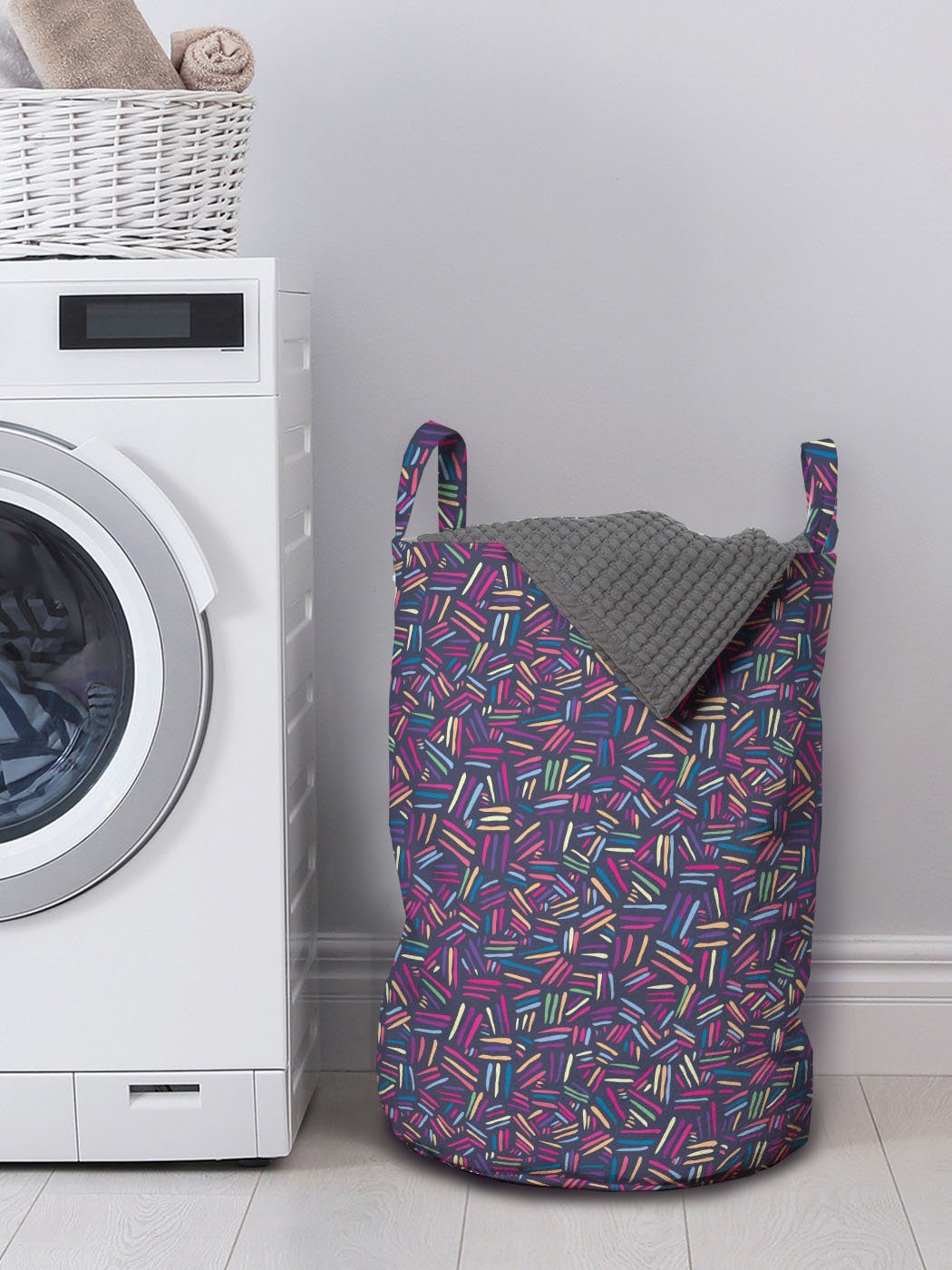 Scratches Doodle Kordelzugverschluss Abakuhaus Griffen für Bunt Wäschesäckchen Wäschekorb Waschsalons, Pattern mit