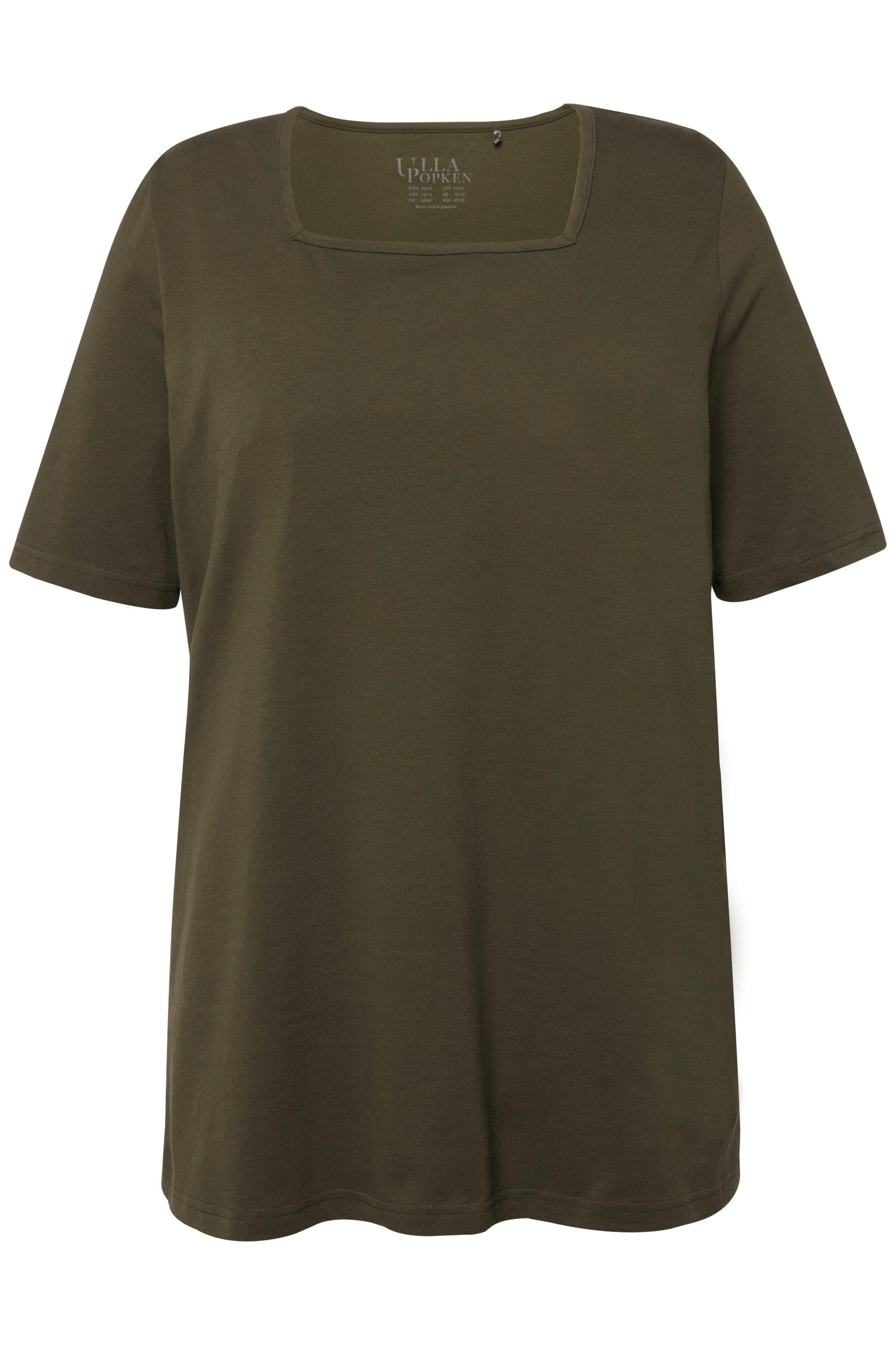 Ulla Popken T-Shirt T-Shirt A-Linie Carré-Ausschnitt Halbarm günstig online kaufen