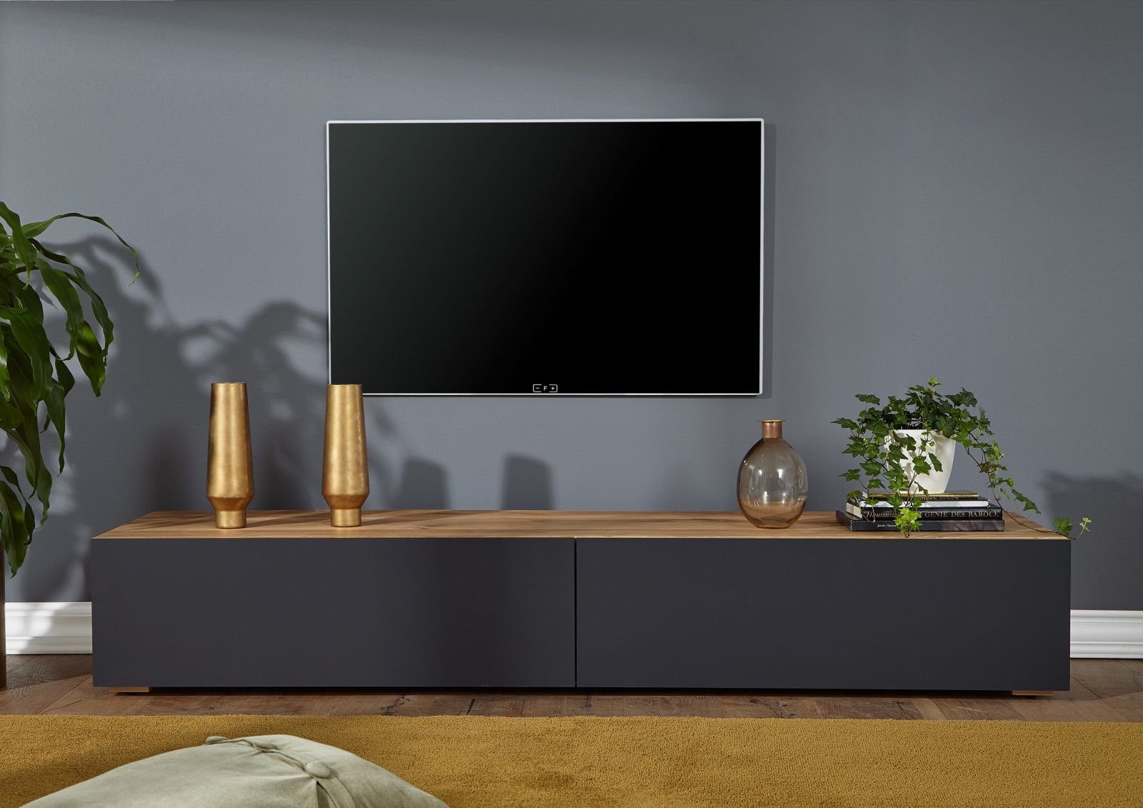 Massivmoebel24 TV-Board FRANKFURT (Massivholz), TV-Board Wild-/Zerreiche 195x52x32 natur geölt FRANKFURT #109